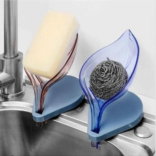 Transparent Leaf Shaped Plastic Soap Holder